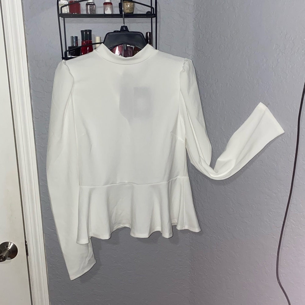 White Fashion Nova Peplum Top